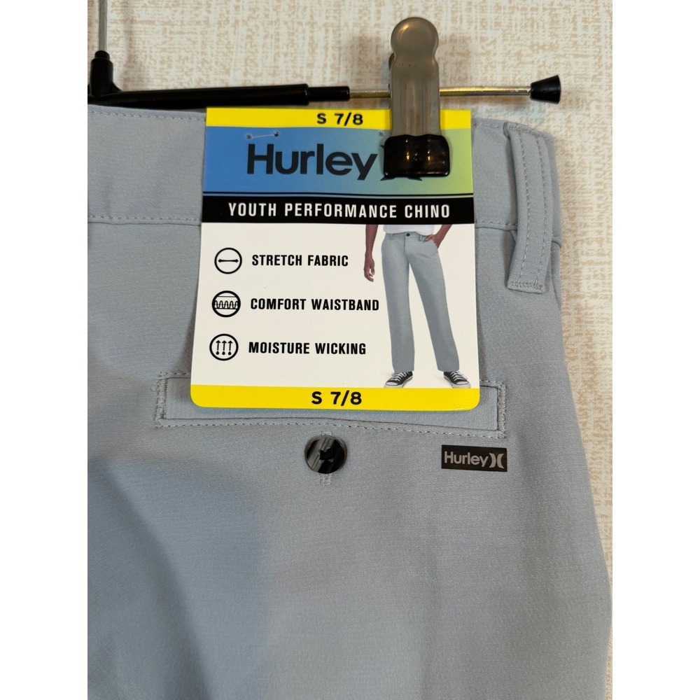 NWT Hurley Youth Performance Chino‎ Pants Grey Stretch Moisture Wicking Size 7/8 - Picture 4 of 7